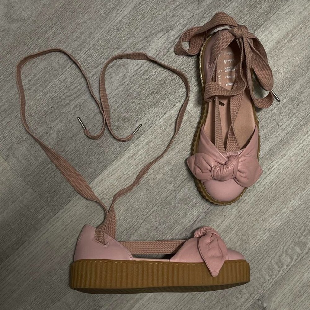 Puma x Fenty by Rihanna Baby Pink Ballet Tie Up Creeper Sneakers